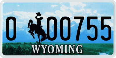 WY license plate 000755