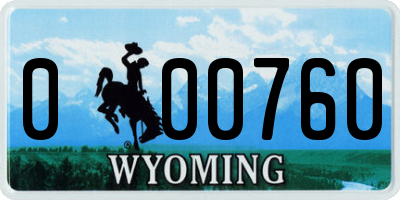 WY license plate 000760