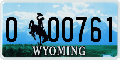 WY license plate 000761