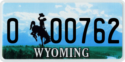 WY license plate 000762