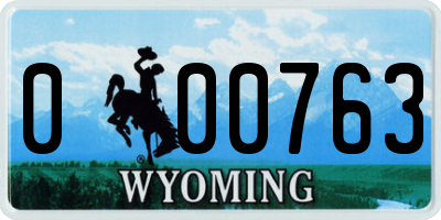 WY license plate 000763