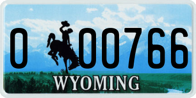 WY license plate 000766