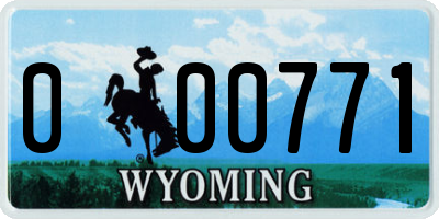 WY license plate 000771