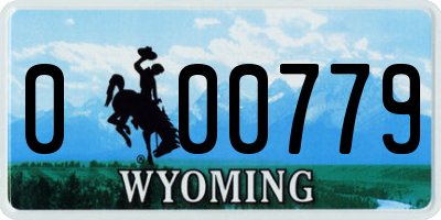 WY license plate 000779