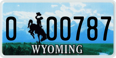 WY license plate 000787