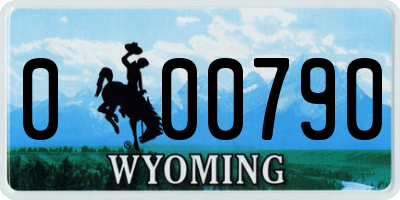 WY license plate 000790