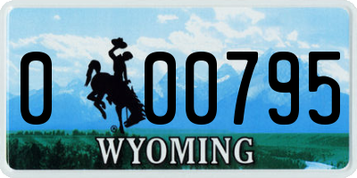 WY license plate 000795