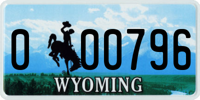 WY license plate 000796