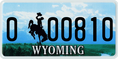 WY license plate 000810