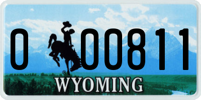 WY license plate 000811