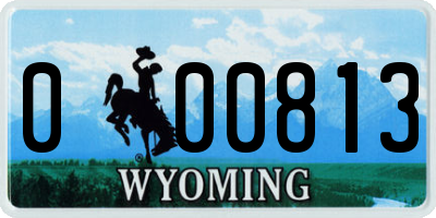 WY license plate 000813