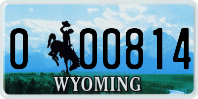 WY license plate 000814