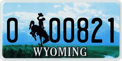 WY license plate 000821