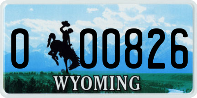 WY license plate 000826