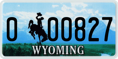 WY license plate 000827