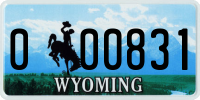 WY license plate 000831