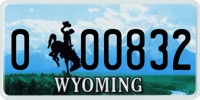 WY license plate 000832