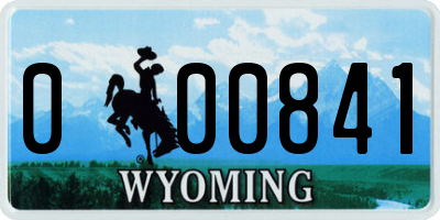 WY license plate 000841