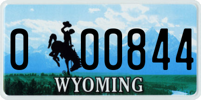 WY license plate 000844