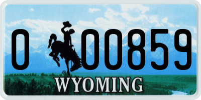 WY license plate 000859