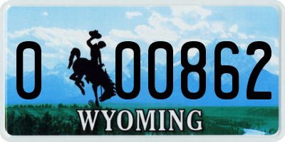 WY license plate 000862