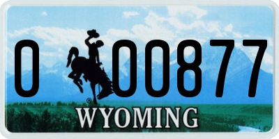 WY license plate 000877