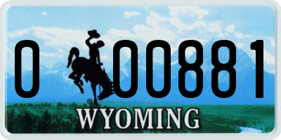 WY license plate 000881