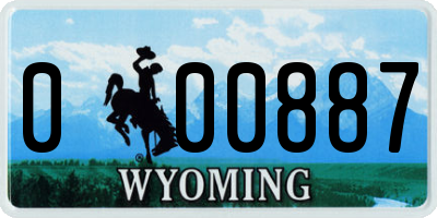 WY license plate 000887