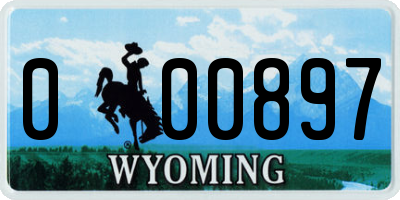 WY license plate 000897