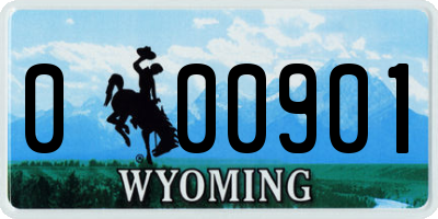 WY license plate 000901