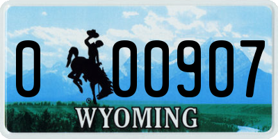 WY license plate 000907