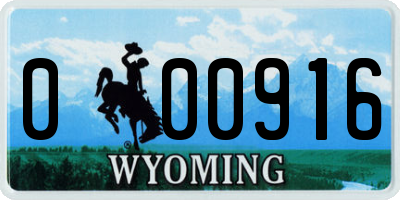 WY license plate 000916