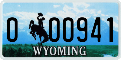 WY license plate 000941