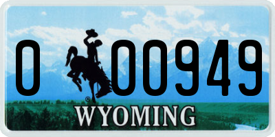 WY license plate 000949