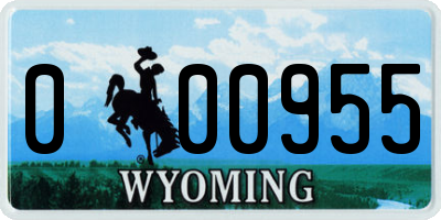 WY license plate 000955