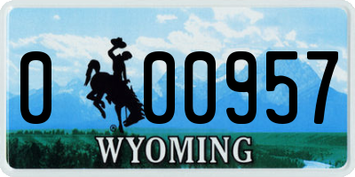 WY license plate 000957