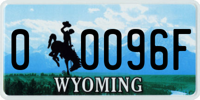 WY license plate 00096F