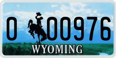 WY license plate 000976