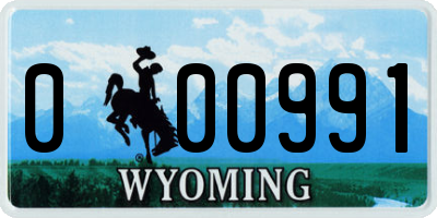 WY license plate 000991