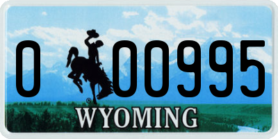 WY license plate 000995