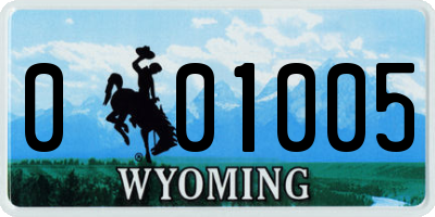 WY license plate 001005