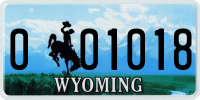 WY license plate 001018