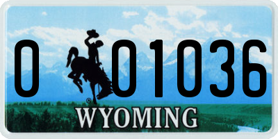 WY license plate 001036