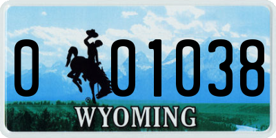 WY license plate 001038