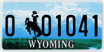 WY license plate 001041