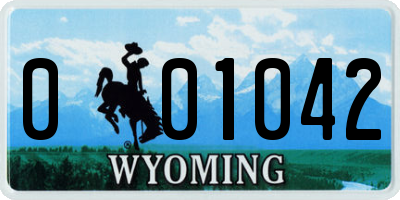 WY license plate 001042