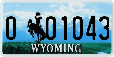 WY license plate 001043