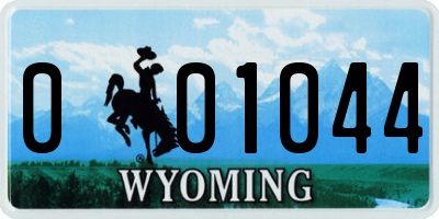 WY license plate 001044