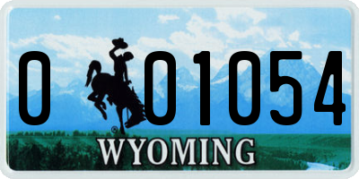 WY license plate 001054