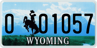 WY license plate 001057